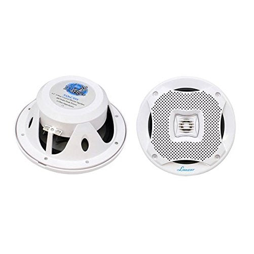 Lanzar AQ6CXW 400 Watts 6.5-Inch 2-Way Marine Speakers (White)