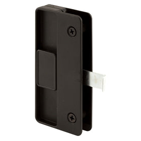 Prime-Line A 177 Sliding Screen Door Latch & Pull, 3 in. Hole Center, Black Plastic w/Steel Latch, Mortise Install
