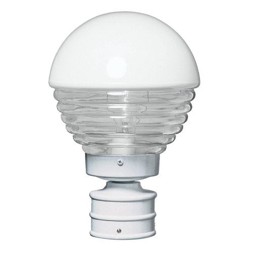 Besa Lighting 306153-POST 1X75W A19 Costaluz 3061 Series Post Mount Lighting Fixture, White Finish