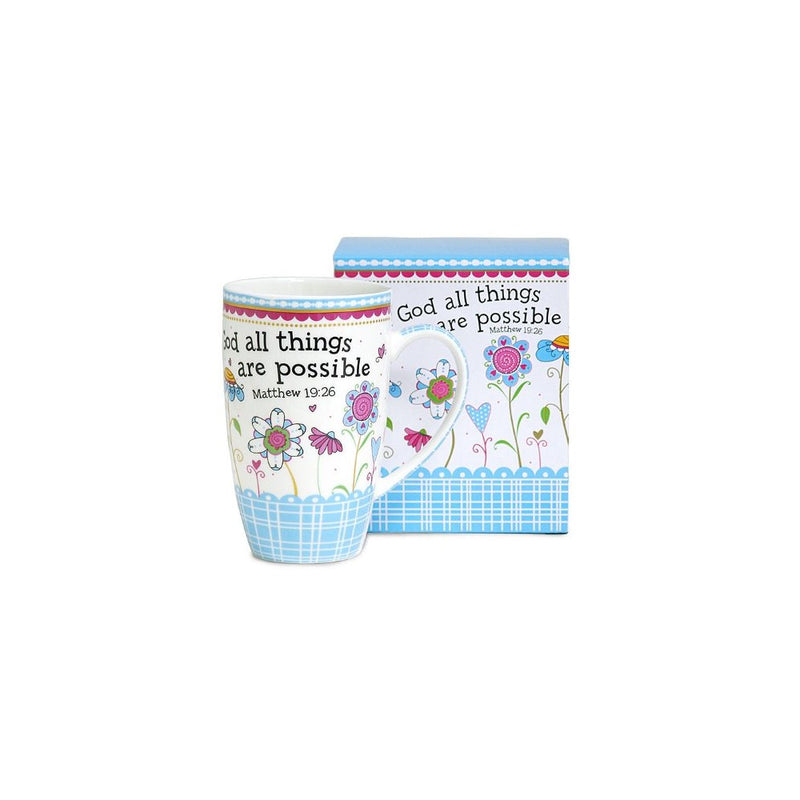 Burton And Burton 128423 Mug-With God All Things Are Possible With Gift Box