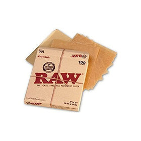 RAW Unrefined Parchment Paper Squares 3" x 3" 100 Sheet Pack