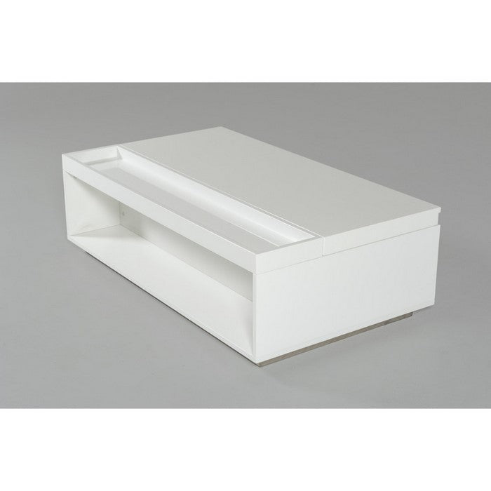 Wooden Lift-Top Coffee Table with Storage, White