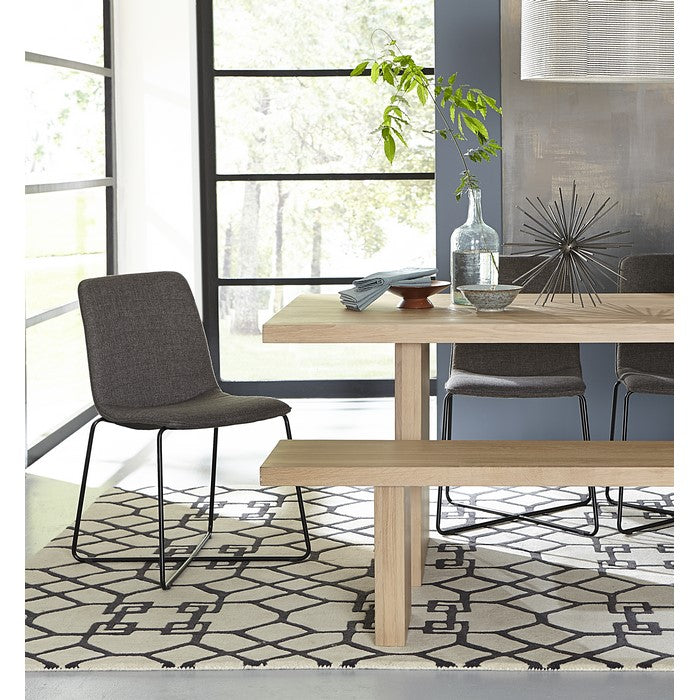 Fabric Upholstered Metal Chair with Cross Base Design, Set of 2,  Gray and Black