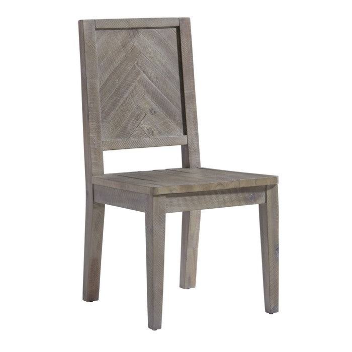 Wooden Side Chair with Fabric Upholstered Seat, Brown