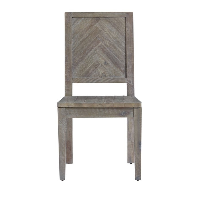 Wooden Side Chair with Fabric Upholstered Seat, Brown