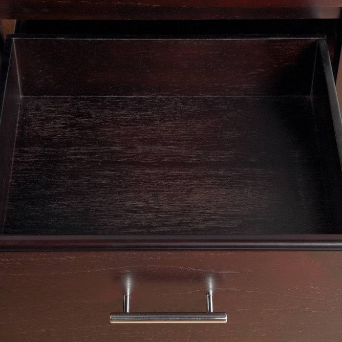Wooden Nightstand with One Drawer and One Shelf, Brown