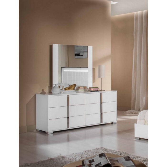Modern Style Wooden Dresser with Multiple Drawers, White