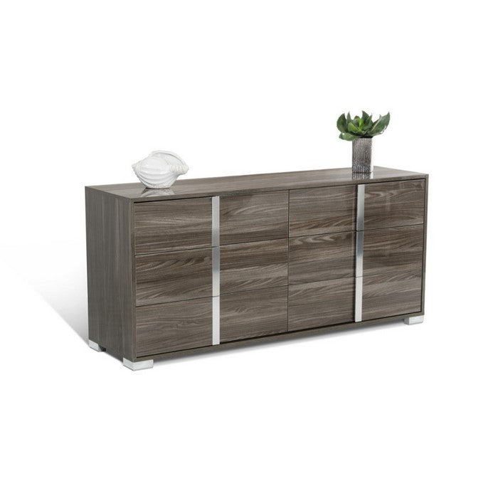 Modern Style Wooden Dresser with Multiple Drawers, Gray
