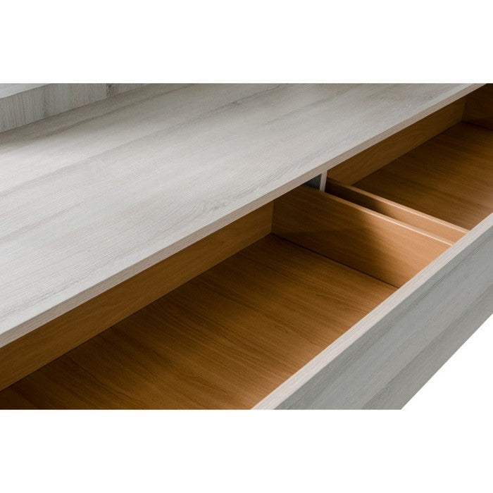 Three Drawers Modern Style Rectangular Dresser with Bracket Feet, Gray