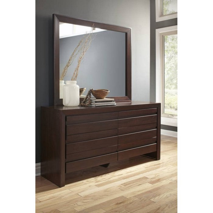 Spacious Drawers Wooden Dresser in Transitional Style, Brown