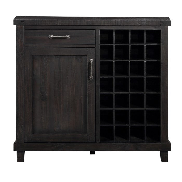 Spacious Wooden Wine Bar with One Door Cabinet and One Drawer, Cafe Brown