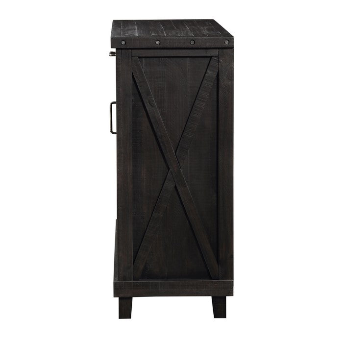 Spacious Wooden Wine Bar with One Door Cabinet and One Drawer, Cafe Brown