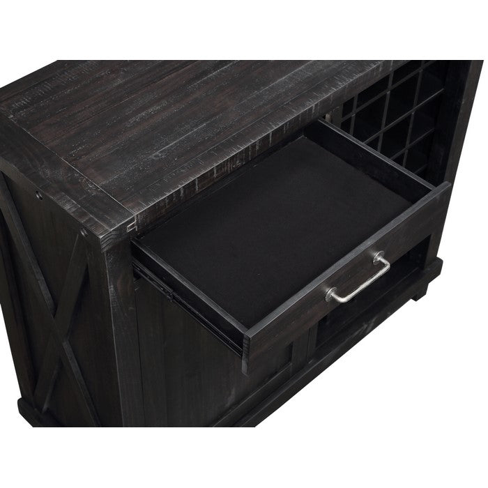 Spacious Wooden Wine Bar with One Door Cabinet and One Drawer, Cafe Brown
