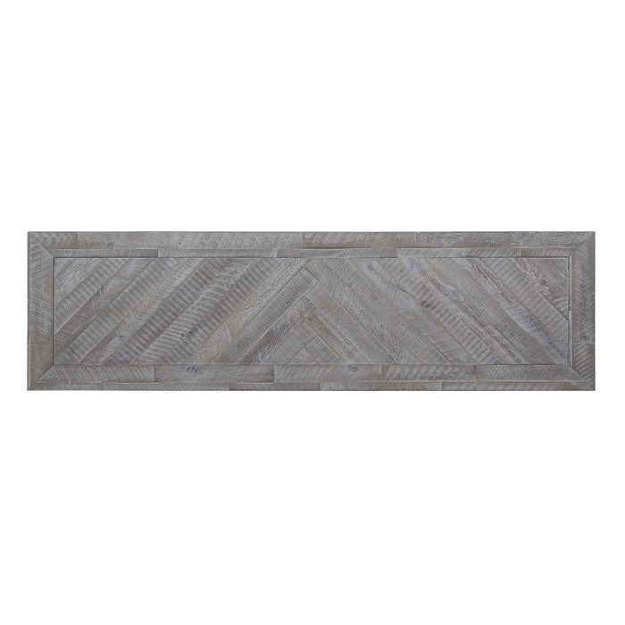 Two Drawer and One Bottom Shelf Console Table with Metal Handle Pull, Rustic Latte Gray
