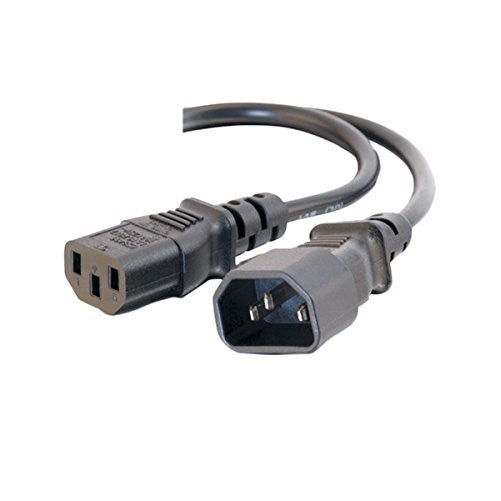 C2G/Cables to Go 03141 18 AWG Computer Power Extension Cord (IEC320C14 to IEC320C13) TAA Compliant, Black (6 Feet, 1.82 Meters)