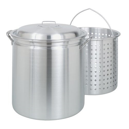 Bayou Classic 4060 60-Quart All Purpose Aluminum Stockpot with Steam and Boil Basket