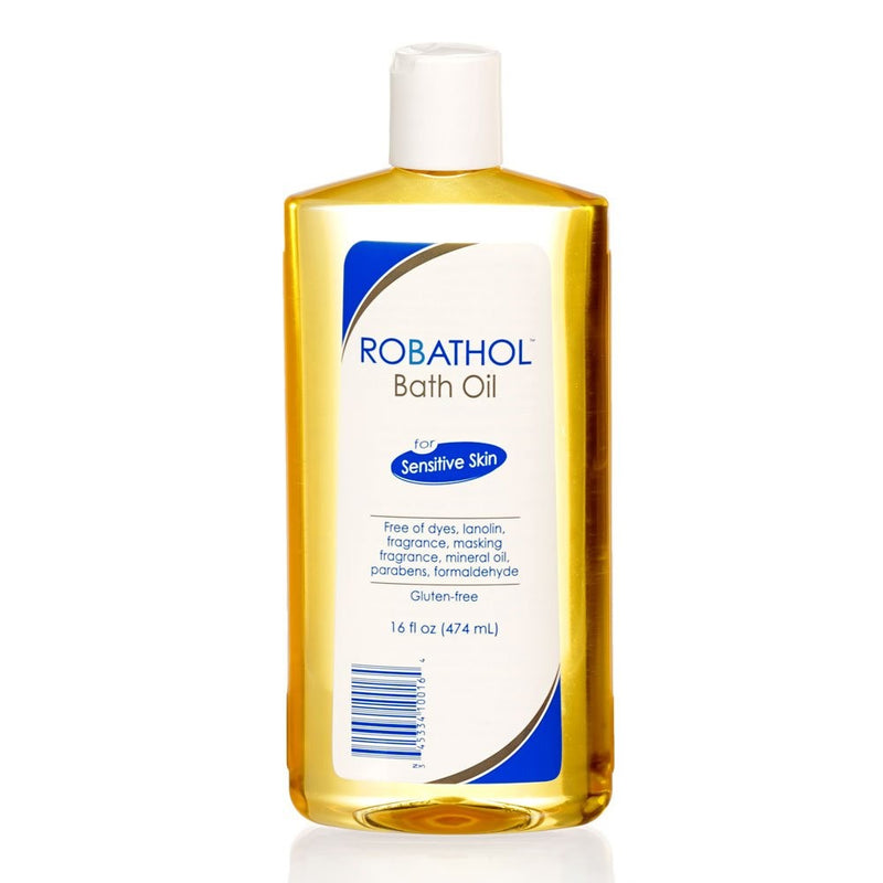 RoBathol Bath Oil for sensitive skin - made with cottonseed oil - dermatologist tested - fragrance free, preservative free - 16 Ounce