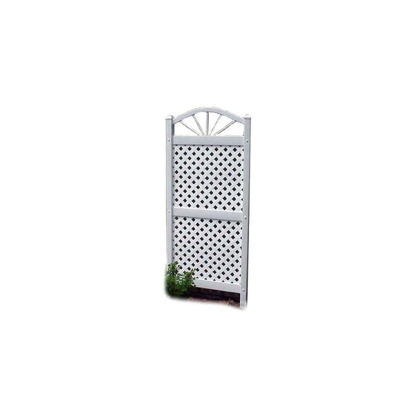 Duratrel Model 11148 White Sunburst Lattice Trellis