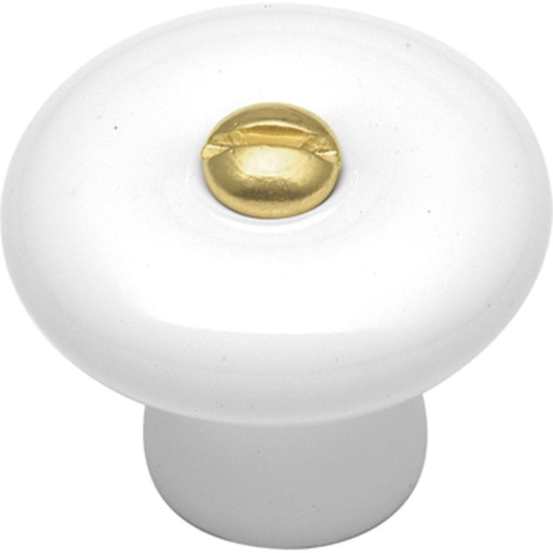 Hickory Hardware P7-W 1-1/4-Inch English Cozy Cabinet Knob, White