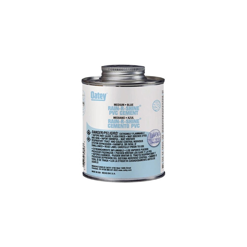 Oatey 30894 PVC Rain-R-Shine Cement, Blue, 32-Ounce