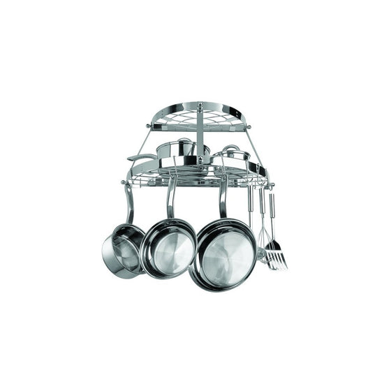 Range Kleen 2 Shelf Wall Mount Pot Rack, Stainless Steel