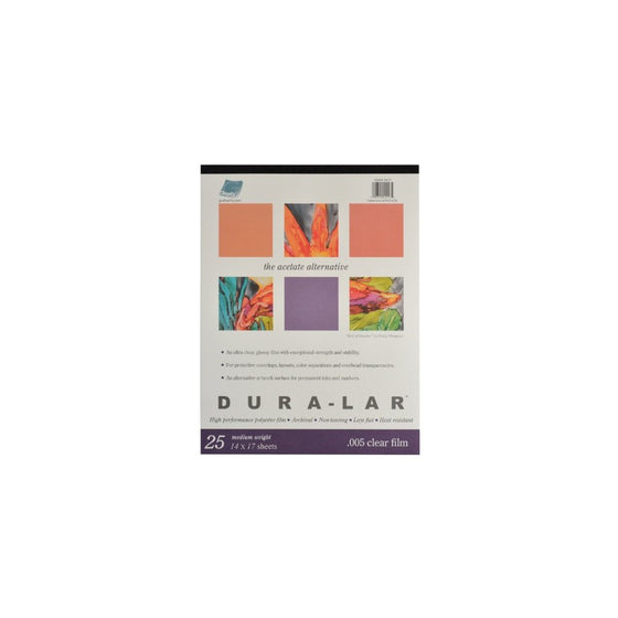 Grafix Clear 0.005 Dura-Lar Film, 14-Inch by 17-Inch, 25 Sheets