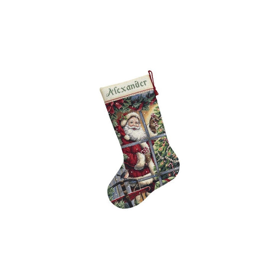 Dimensions Needlecrafts Counted Cross Stitch, Candy Cane Santa Stocking kit