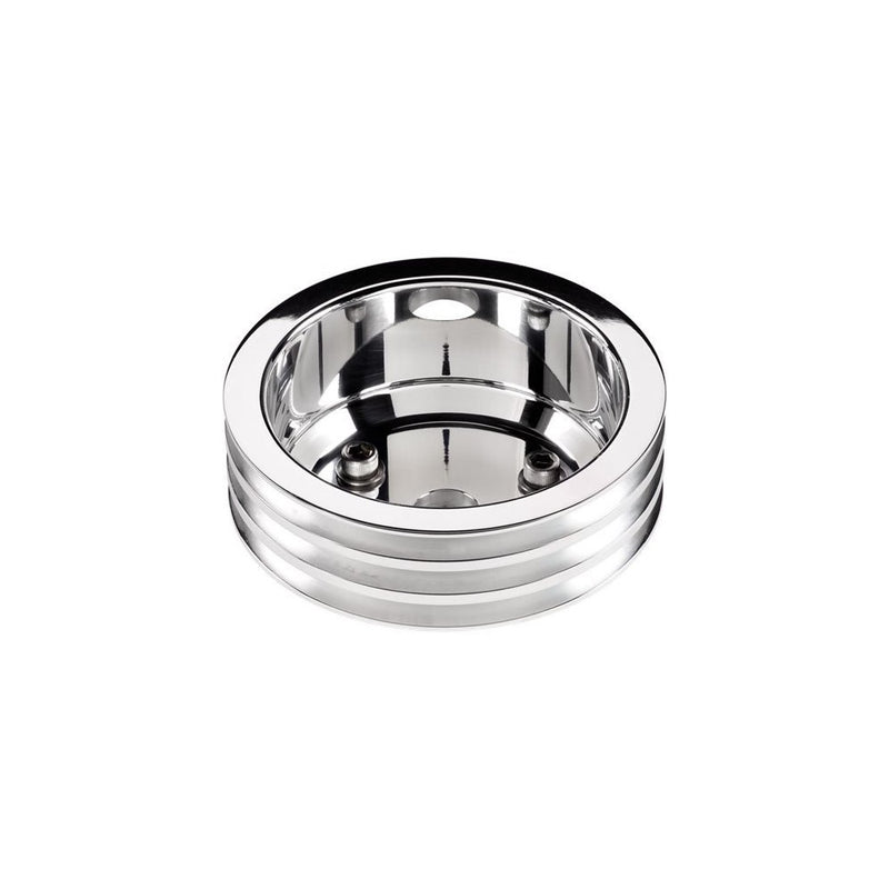 Billet Specialties 79230 Polished Long Water Pump 3 Groove Crankshaft Pulley for Big Block Chevy