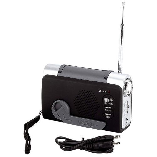 BF Systems ELCRANK3 Wind-Up FM/Weather Radio/LED Flashlight