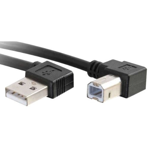 C2G 28110 USB Cable - USB 2.0 Right Angle A Male to B Male Cable, Black (6.6 Feet, 2 Meters)