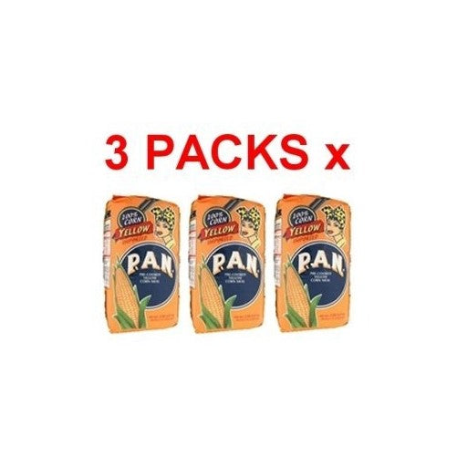 Harina PAN 3 PACK Yellow Corn Meal Flour 3 x 1 Kg Venezuela