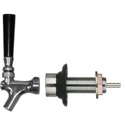 Bev Rite Beer Faucet and 4-Inch Shank Kit with Black Handle (1 Pack)