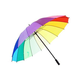 Elite Rain Umbrella Manual-Open Fiberglass Golf Umbrella - Rainbow Golf