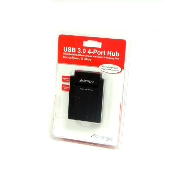 Cirago SuperSpeed USB 3.0 4-Port Hub with Tablet/Smartphone Charging Port (USH3000)