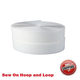 1" (Inche) Width Black or White Sew on Hook & Loop - Premium Grade Non-adhesive Sew-on Style Sold Includes Hook and Loop Both Strips Interlocking Tape Sold By 5, 10, 27 Yards (White - 10 yards)