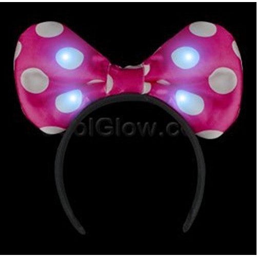 Fun Central AI299 LED Light Up Jumbo Polka Dot Bow Headband