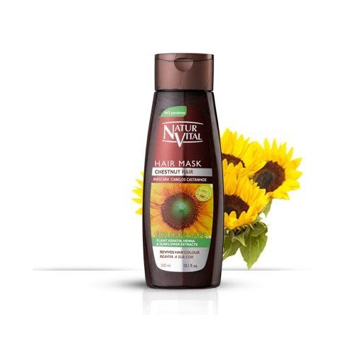 Colouring Hair Mask - Repairs and Colours - 300 Ml / Natural & Organic. (Chestnut Hair)