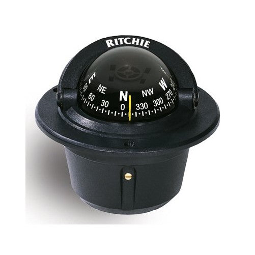 Ritchie F-50 Outdoor Mounting Hole Explorer Marine Compass Flush Mount Black