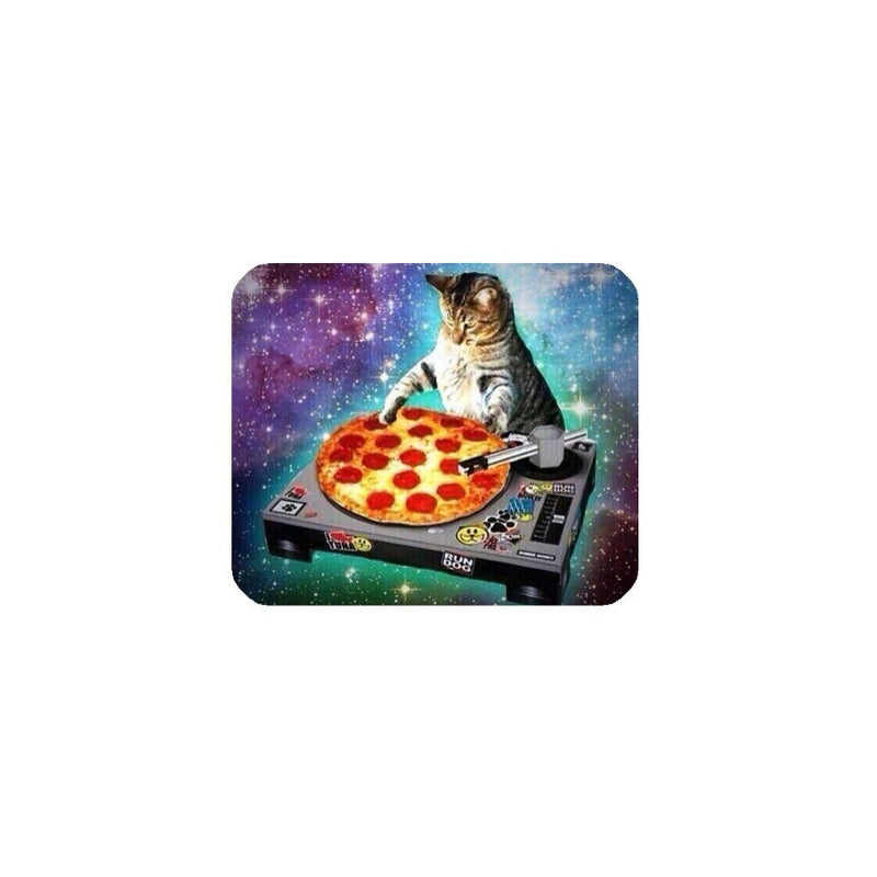New Top Funny Space Cat and Pizza Rectangle Non-Slip Rubber Mouse Pad Mousepad Mat