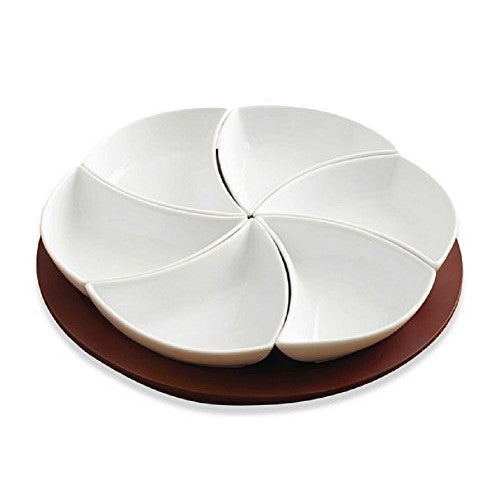 7 Piece Multipurpose Swirl Style Lazy Susan Serving Tray