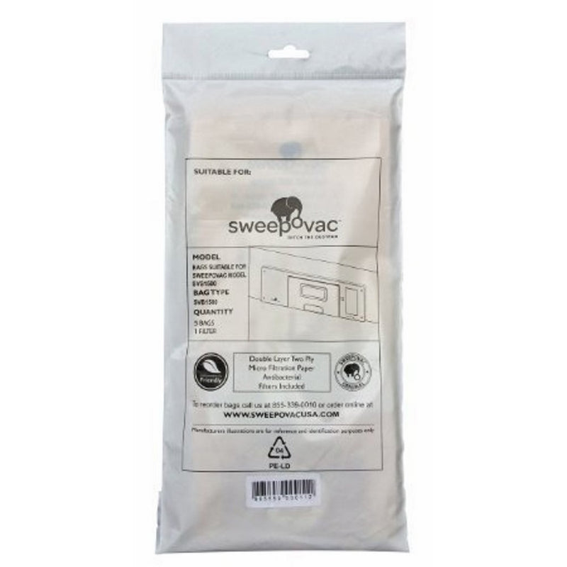 Sweepovac SVB 5 pk of Replacement Bags & 1 Filter