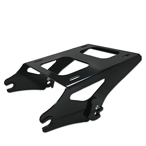 TJMOTO Black Detachable 2 Two Up Tour Pak Pack Mounting Luggage Rack For Harley Touring Road King Street Glide Road Glide 2014-2016