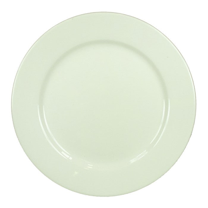 Contemporary Style Round Shape Ceramic Plate with Great Durability, White