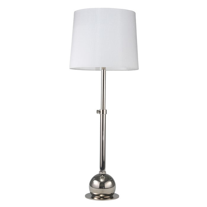 Modern Metal Accent Lamp with Height Adjustability, Silver and White