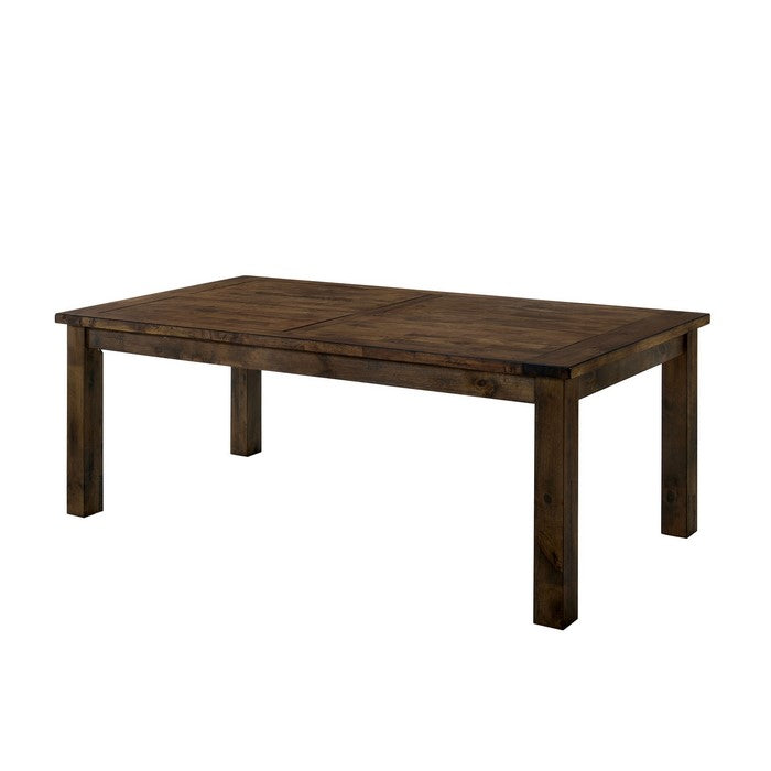 Transitional Style Solid Wood Rectangular Dining Table with Block Legs, Brown