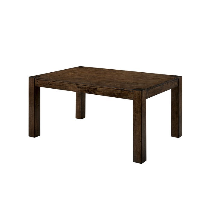 Transitional Style Solid Wood Rectangular Dining Table with Block Legs , Brown