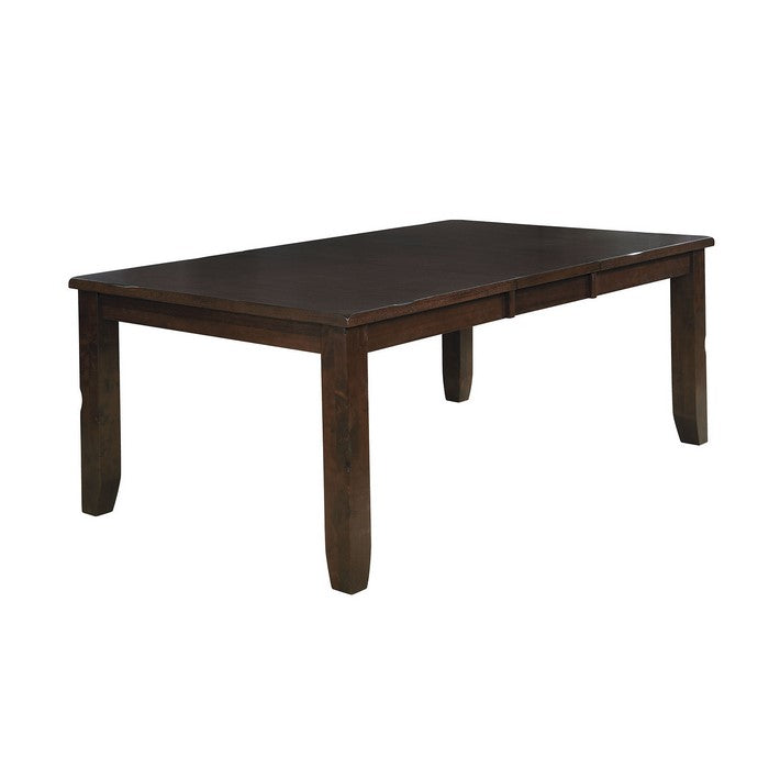 Transitional Style Solid Wood Rectangular Dining Table with Bold and Sturdy Design, Brown
