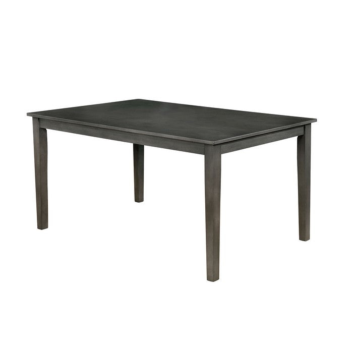 Transitional Style Solid Wood Rectangular Dining Table with Tapered Legs , Gray