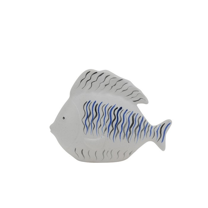 decorative Dual Tone Ceramic Fish Figurine , Blue and White
