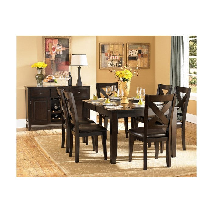 Transitional Style Wooden Dining Table with Butterfly Leaf, Dark Brown